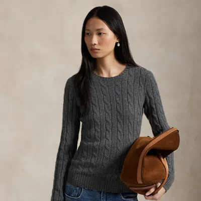 Polo Ralph Lauren The Iconic Cable-knit Cashmere Sweater In Flannel Grey Heather