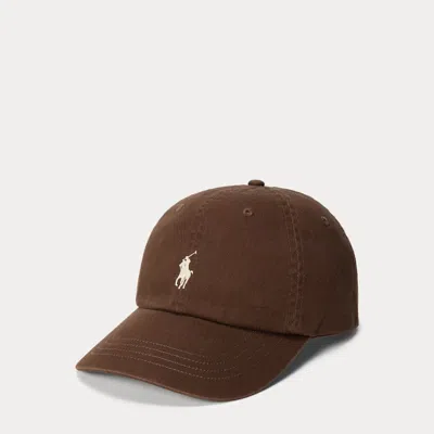 Polo Ralph Lauren The Iconic Cotton Chino Ball Cap In Cooper Brown In Metallic