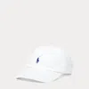 Polo Ralph Lauren Signature Cap With Curved Brim And Ventilation In White/marlin Blue