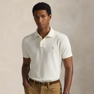 Polo Ralph Lauren The Iconic Custom Slim Fit Mesh Polo In Natural In Neutral