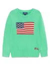 Polo Ralph Lauren The Iconic Flag Sweater In Green