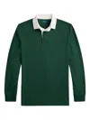 Polo Ralph Lauren 'rugby' Green Polo Shirt With Contrasting Collar And Pony Detail On The Front In Cotton Man