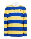 Polo Ralph Lauren The Iconic Rugby Shirt Man Polo Shirt Bright Blue Size L Cotton In Blue