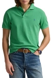 Polo Ralph Lauren The Iconic Solid Green Cotton Piqué Polo In Raft Green/c7594
