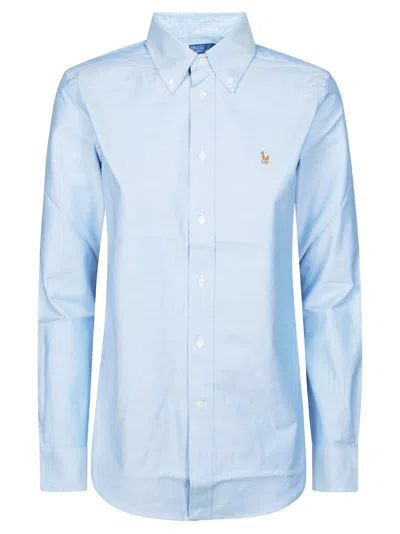 Polo Ralph Lauren The Iconic Stretch Slim Fit Oxford Shirt For Women In Blue