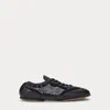 Polo Ralph Lauren The Mesh-leather Pony Ballerina Sneaker In Black