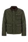 Polo Ralph Lauren Quilted Green Jacket With Corduroy Collar And Padded Warmth In Green