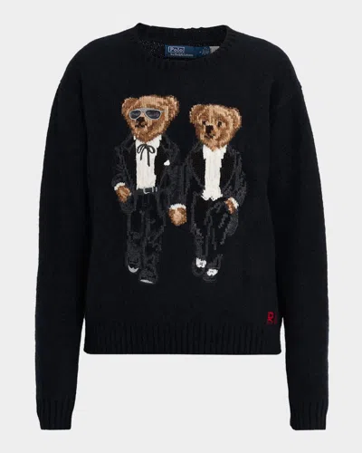 Polo Ralph Lauren The Ralph And Ricky Tuxedo Bear Sweater In Black