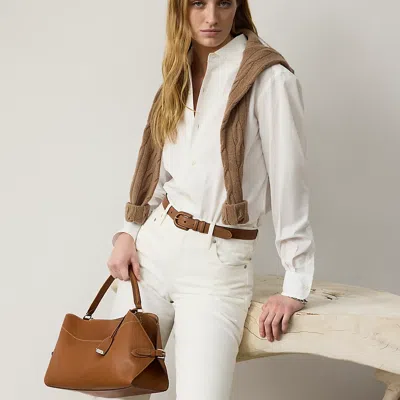 Polo Ralph Lauren The Ralph Calfskin Shoulder Bag In Rl Gold