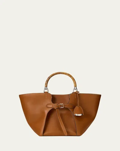 Polo Ralph Lauren The Ralph Calfskin Tote Bag In Rl Gold