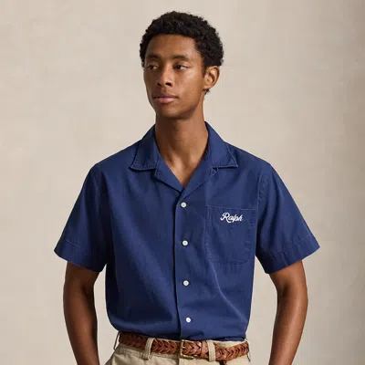 Polo Ralph Lauren The Ralph Logo Camp Shirt In Newport Navy