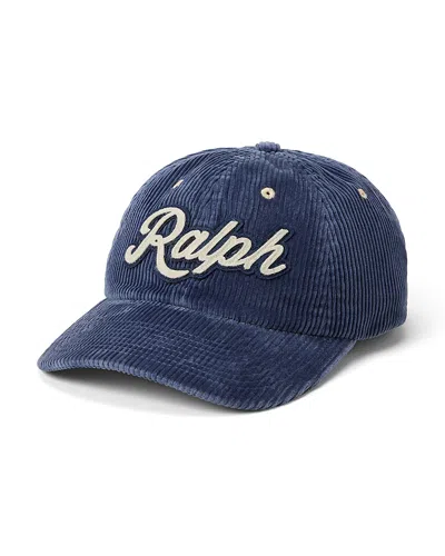 Polo Ralph Lauren The Ralph Logo Corduroy Ball Cap In Blue