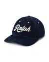 Polo Ralph Lauren The Ralph Logo Corduroy Ball Cap In Blue