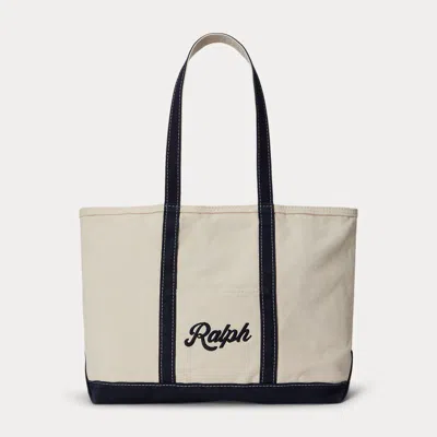 Polo Ralph Lauren The Ralph Logo Tote In Cream/navy