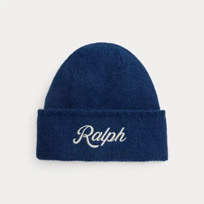 Polo Ralph Lauren The Ralph Logo Wool-alpaca Beanie In Newport Navy In Blue