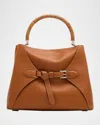 Polo Ralph Lauren The Ralph Wooden Top-handle Bag In Leather In Brown
