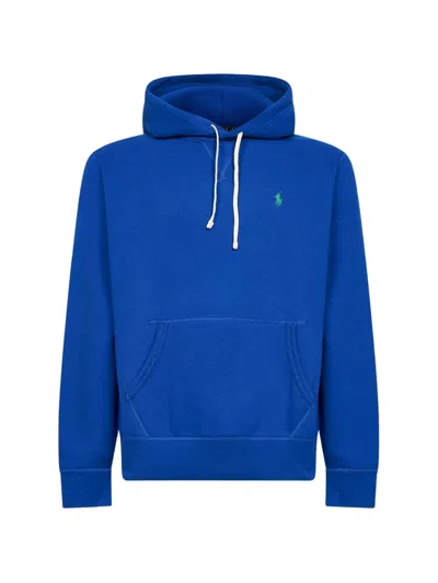 Polo Ralph Lauren The Rl Drawstring Embroidery Hoodie In Blue