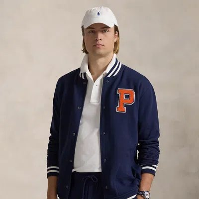 Polo Ralph Lauren The Rl Fleece Baseball Jacket In Cruise Navy