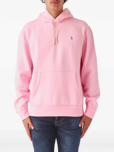 Polo Ralph Lauren Cotton Hoodie With Iconic Embroidered Pony Logo In Black