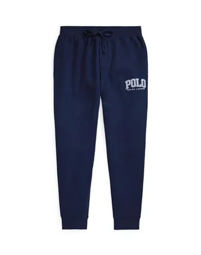 Polo Ralph Lauren The Rl Fleece Logo Jogger Pant Man Pants Navy Blue Size L Cotton, Polyester