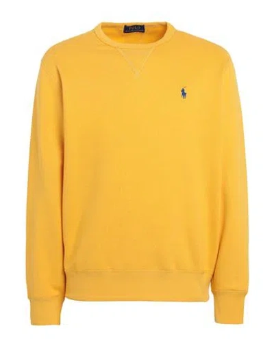 Polo Ralph Lauren The Rl Fleece Sweatshirt Man Sweatshirt Ocher Size M Cotton, Recycled Polyester In Yellow