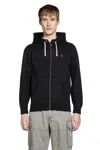 Polo Ralph Lauren Zip Sweatshirt With Front Pockets And Hood In Black