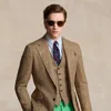 Polo Ralph Lauren The Rl67 Checked Linen-silk Jacket In Brown