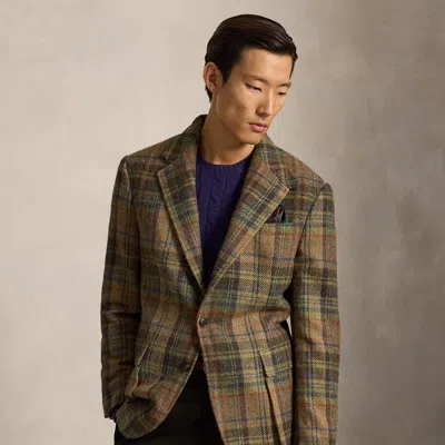 Polo Ralph Lauren The Rl67 Plaid Tweed Jacket In Camel In Brown
