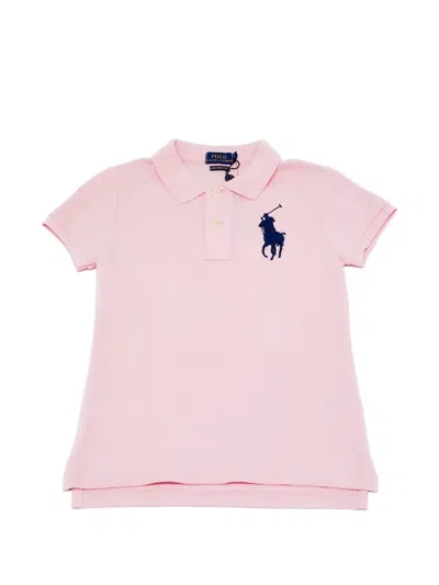 Pre-owned Polo Ralph Lauren The Skinny Logo-embroidered Polo Top In Pink