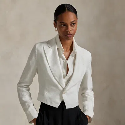 Polo Ralph Lauren The Spelman College Cropped Linen Blazer In Nevis In White