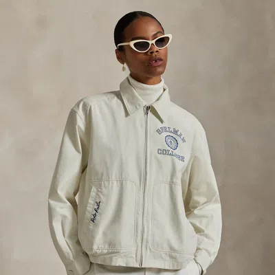 Polo Ralph Lauren The Spelman College Drizzler Jacket In Antique Cream In White