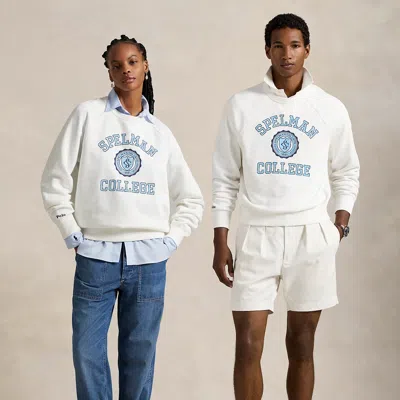 Polo Ralph Lauren The Spelman College Fleece Crewneck In Antique White