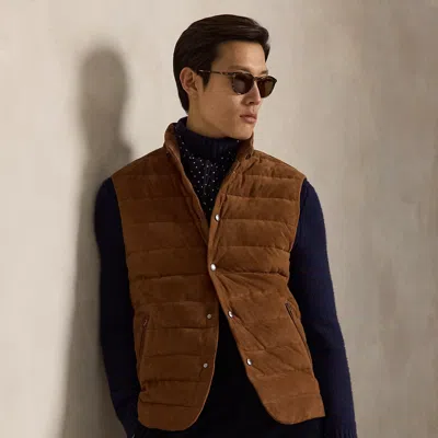 Polo Ralph Lauren The Stanwood Suede Vest In Pale Russet Suede