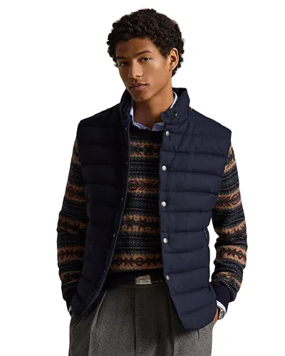 Polo Ralph Lauren The Stanwood Wool Blend Brushed Down Vest In Blue