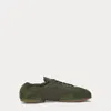 Polo Ralph Lauren The Suede Pony Ballerina Sneaker In Estate Olive