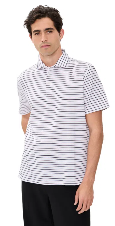Polo Ralph Lauren Thin Multi Stripe Tour Pique Polo Carmel Pink Multi