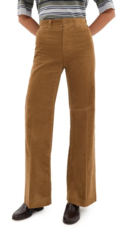 Polo Ralph Lauren Thin Wale Corduroy Flare Pants Tan In Brown