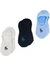 Polo Ralph Lauren Three-pack No Show-foot Socks In Blue