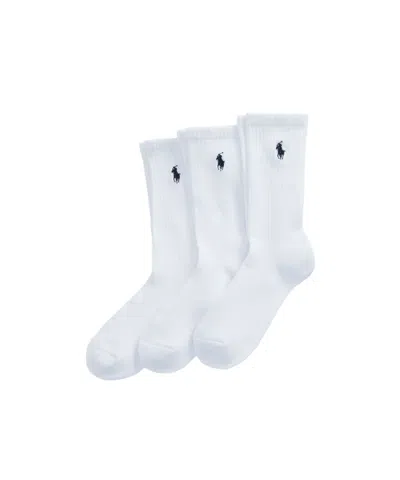 Polo Ralph Lauren Three Pairs Of Pure Cotton Socks In White