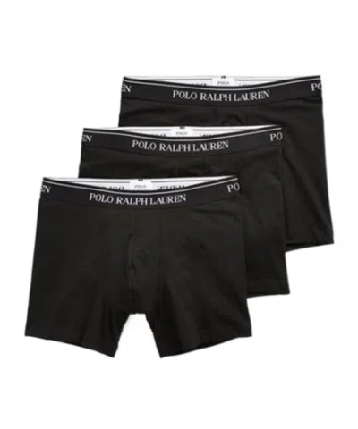 Polo Ralph Lauren Three-pack Boxer Briefs In Black