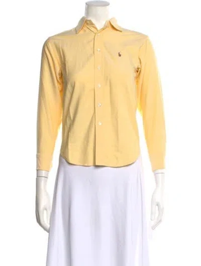 Pre-owned Polo Ralph Lauren Three-quarter Sleeve Polo W/ Tags In Yellow