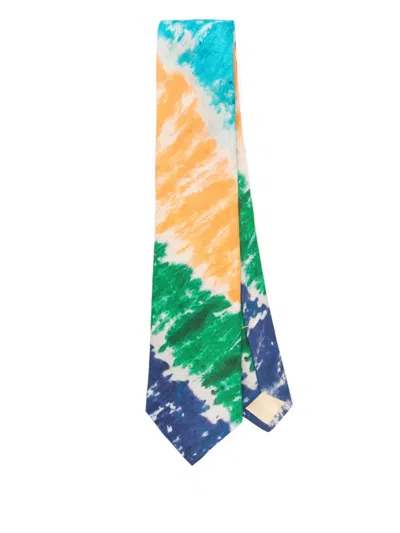 Polo Ralph Lauren Tie-dye Linen Tie In Orange