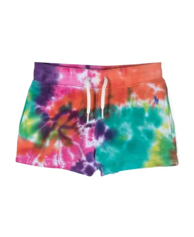 Polo Ralph Lauren Kids' Tie-dye Cotton Jersey Shorts In Green