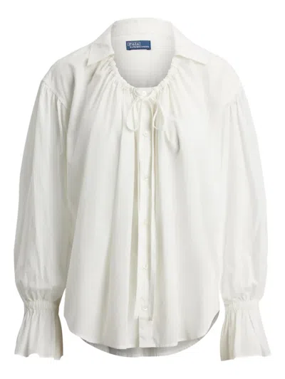 Polo Ralph Lauren Tie-fastening Long-sleeve Shirt In White