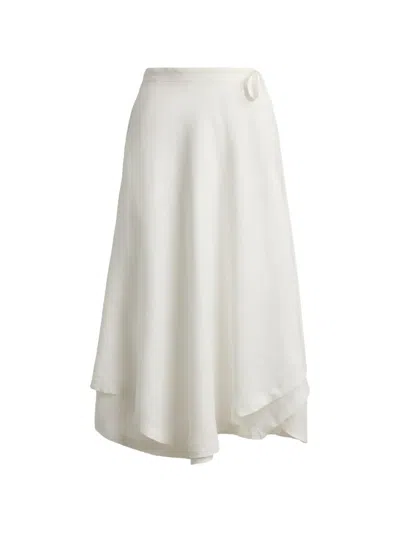 Polo Ralph Lauren Tie-waist Midi Skirt In White