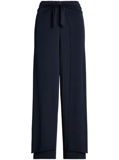 Polo Ralph Lauren Tie-waist Straight Trousers In Blue