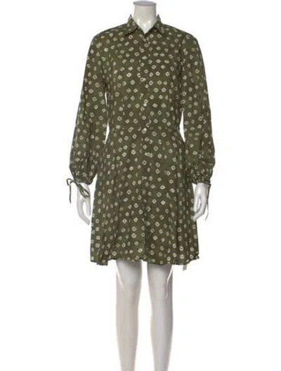Pre-owned Polo Ralph Lauren Tie-dye Print Mini Dress In Green