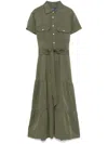 Polo Ralph Lauren Tiered Midi Dress In Green
