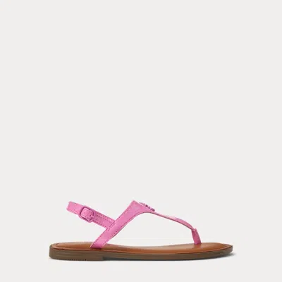 Polo Ralph Lauren Kids' Tierney Iv Faux-leather Sandal In Medium Pink