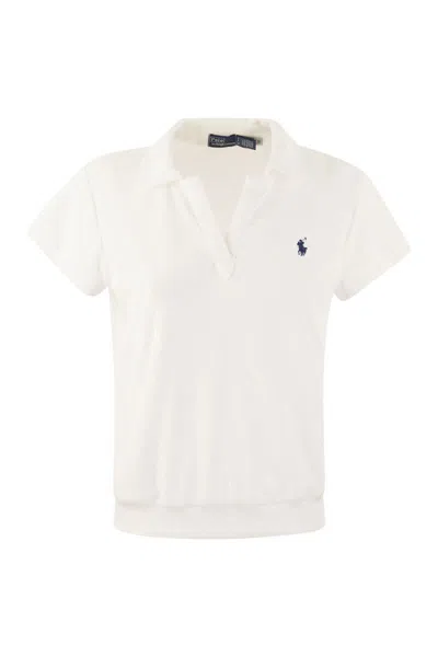 Polo Ralph Lauren Tight Terry Polo Shirt In White
